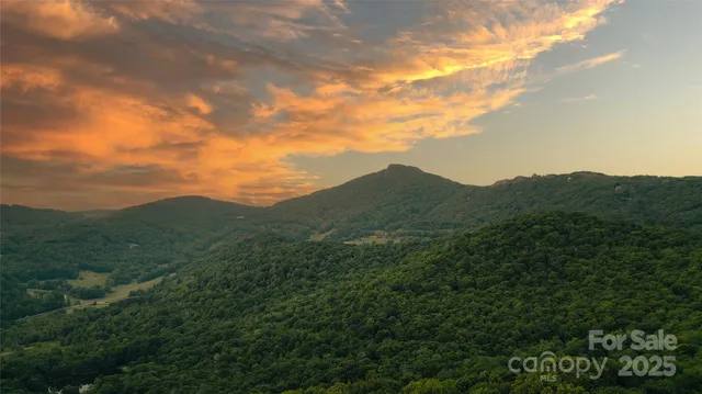 a view of a mountain range with lush green forest