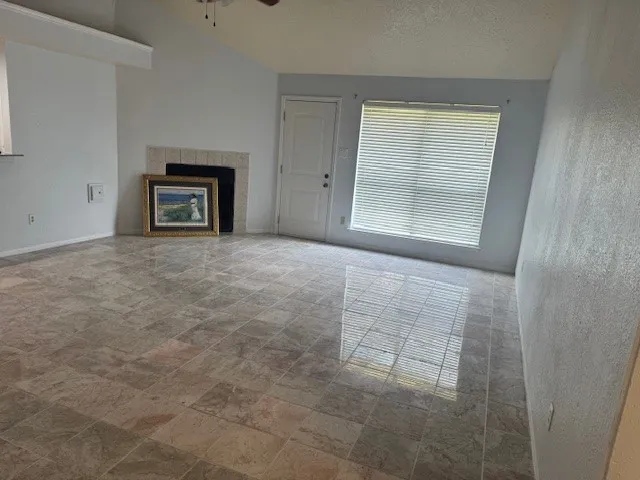 an empty room with windows