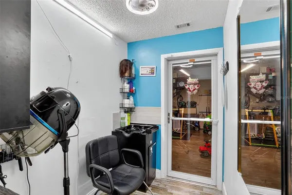 a room with furniture and closet