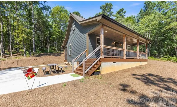 a view of a house with a porch