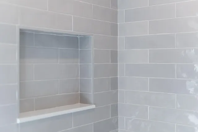 a bathroom with a bathtub