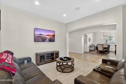 a living room with furniture and a couch