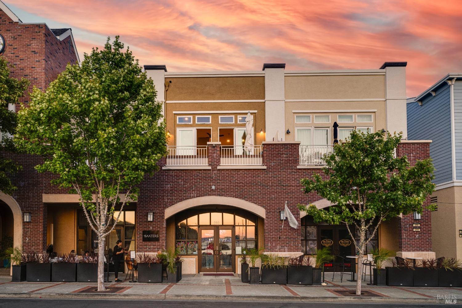 a building view with a outdoor space
