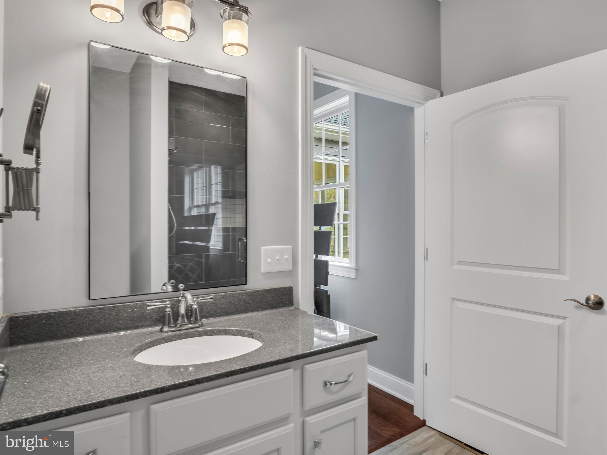 984 Pine Road Carlisle, PA 17015 - Photo 34 of 70 a bathroom with a granite countertop sink and a mirror