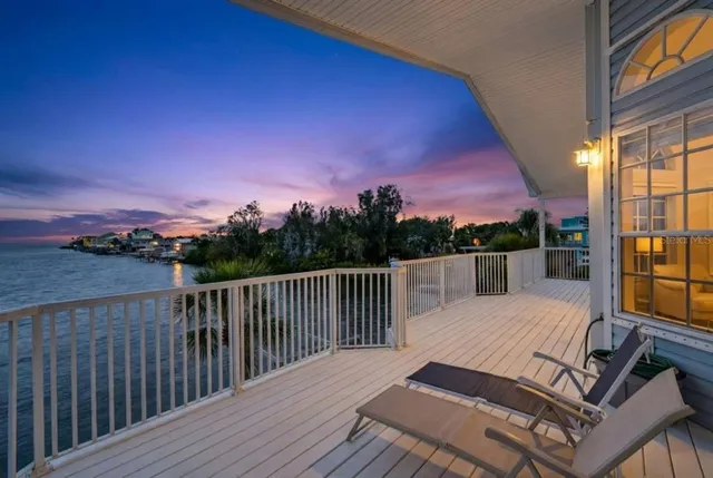 a view of a terrace with a bench