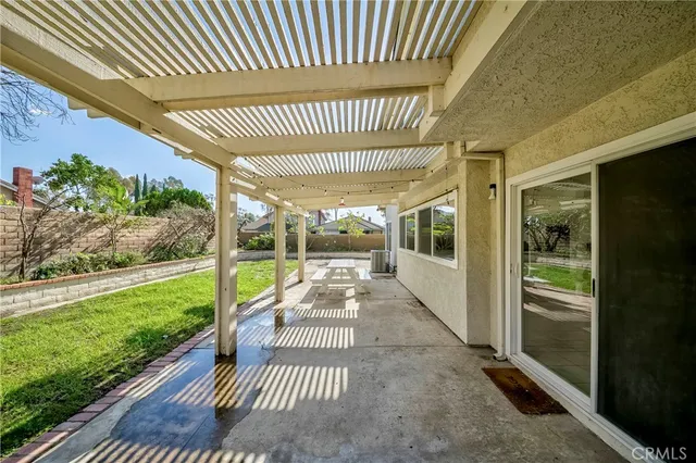 a view of a porch with a porch