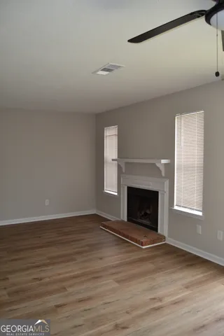 a view of road and trees