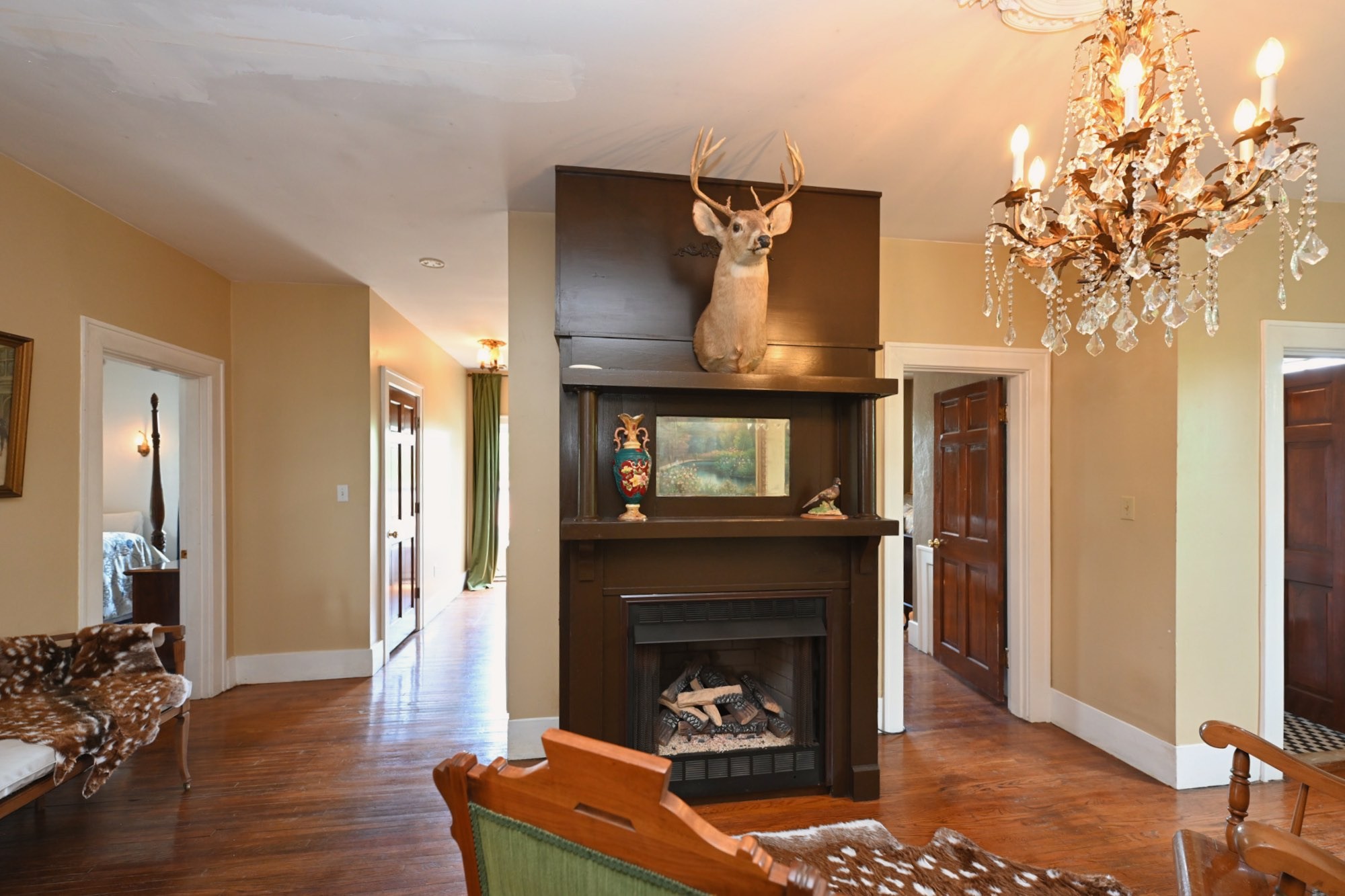 6538 Highway 431 Springfield, TN 37172 - Photo 24 of 63 a living room with a fireplace and wooden floor