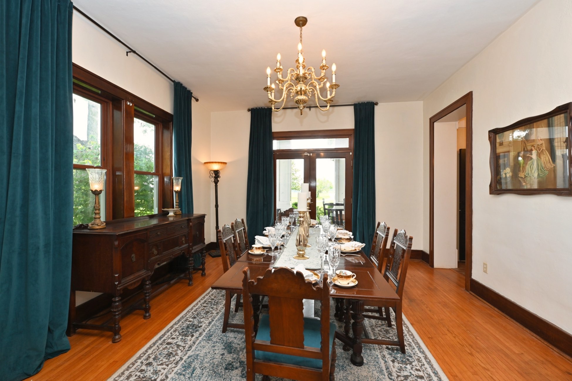 6538 Highway 431 Springfield, TN 37172 - Photo 56 of 63 a view of a dining room with furniture a chandelier and wooden floor