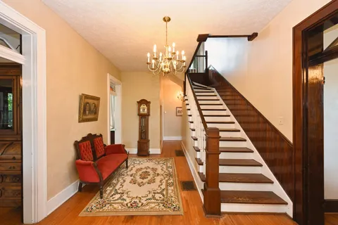 a living room with furniture