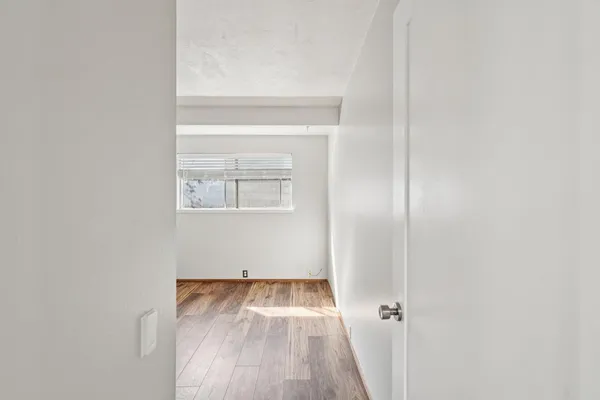 a backyard of a house with lots of green space