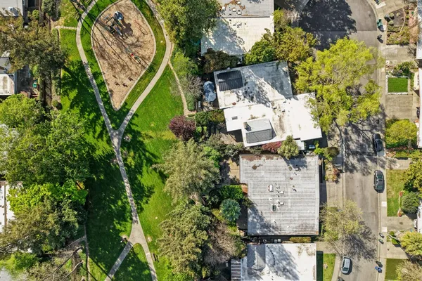 a view of a golf course with a trees