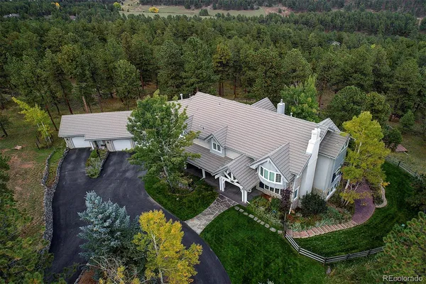 an aerial view of a house