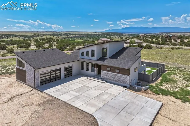 a view of a terrace with a ocean view