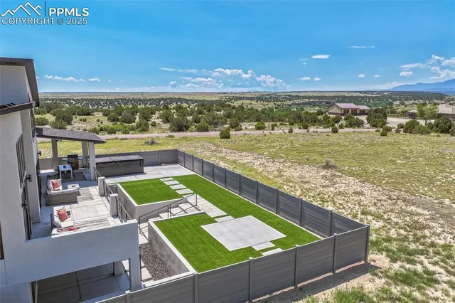 a view of an outdoor space with seating area