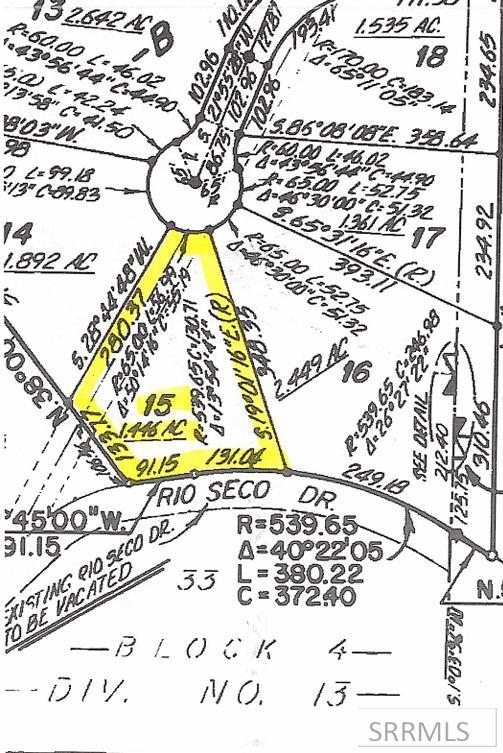 5430 Rio Seco Drive Idaho Falls, ID 83406 - Photo 5 of 6 Lot Specs are Highlighted