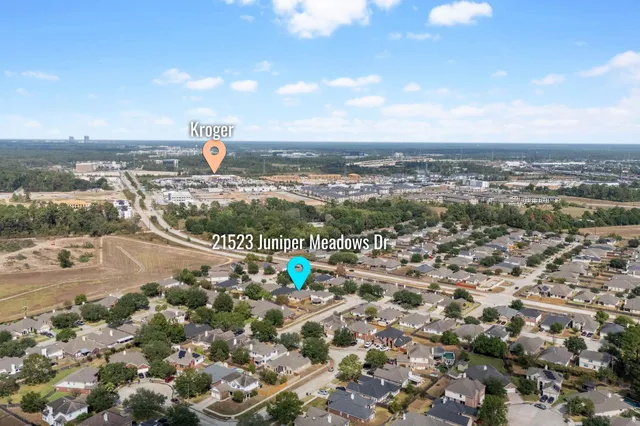 an aerial view of multiple house