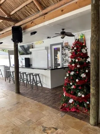 a view of a lobby with furniture and a fireplace