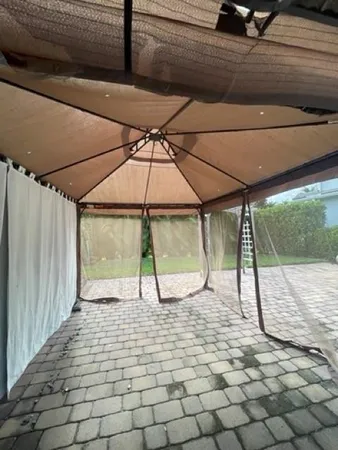 a view of an outdoor space with swimming pool