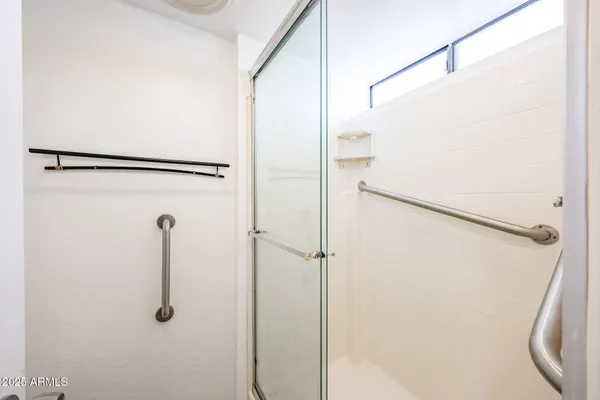 a bathroom with a shower