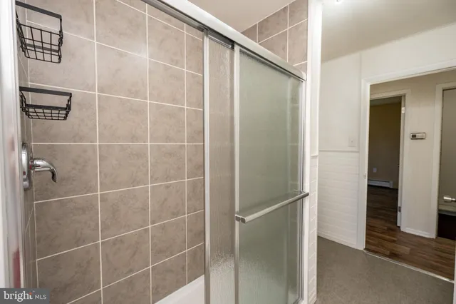 a bathroom with a shower