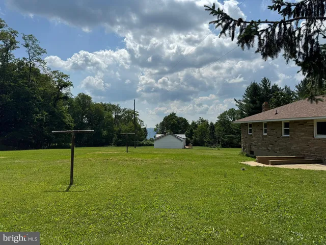 a view of a backyard