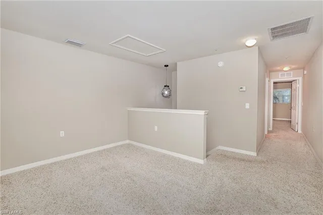 a view of a big room with closet and windows