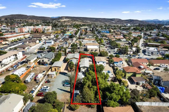 an aerial view of multiple house