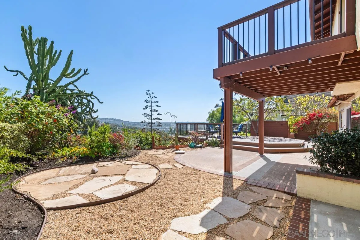 4219 Rueda Drive San Diego, CA 92124 - Photo 30 of 36 a backyard of a house with table and chairs