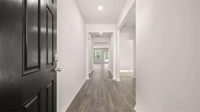 a view of hallway with stairs