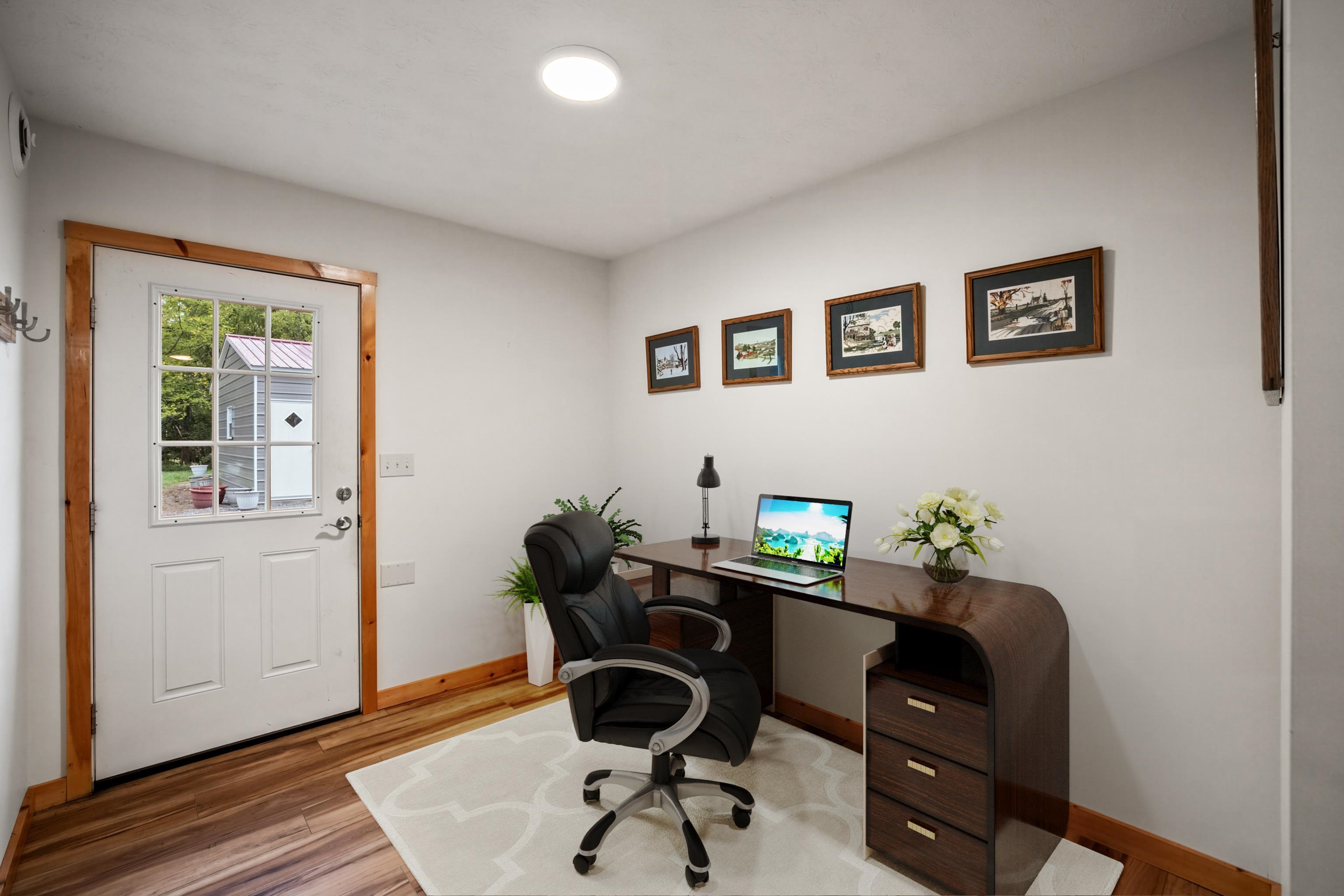 232 Old Back Road Raphine, VA 24472 - Photo 40 of 62 a view of a workspace with furniture and wooden floor