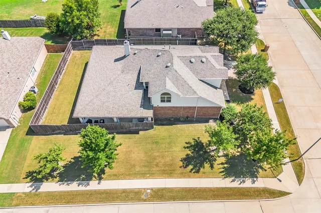 an aerial view of a house