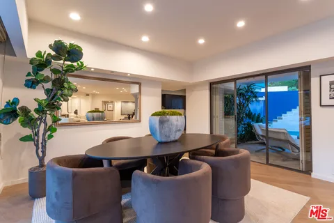 a view of an outdoor space and swimming pool