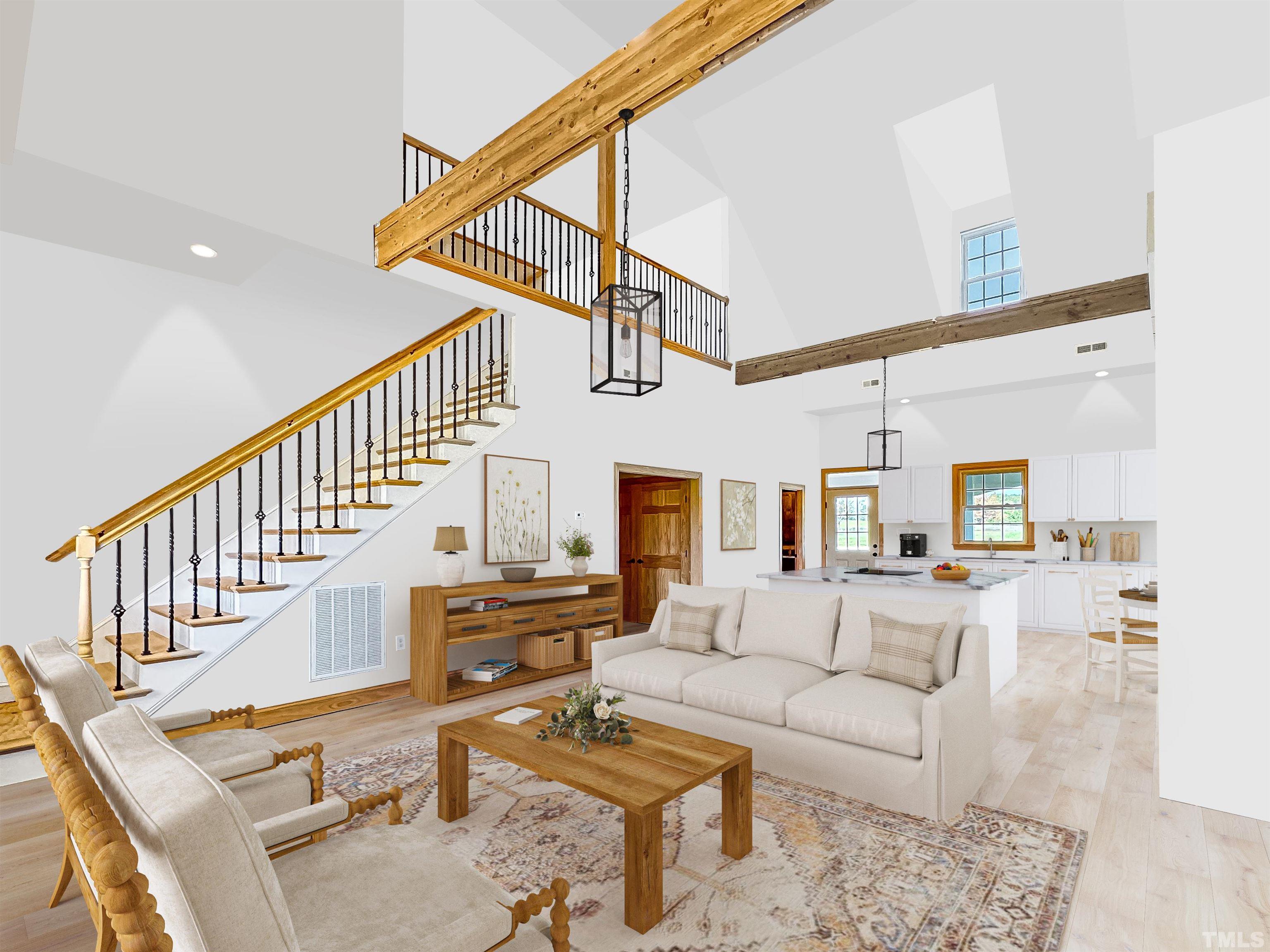 4708 Uzzle Road Rougemont, NC 27572 - Photo 46 of 51 a living room with furniture or stairs and a wooden floor