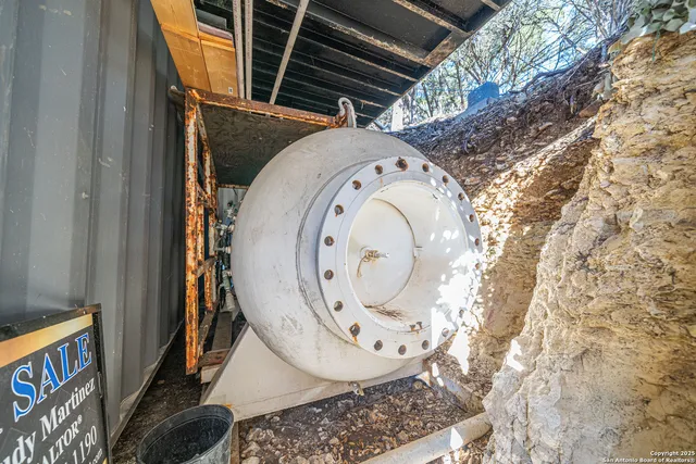 a view of balcony with furniture