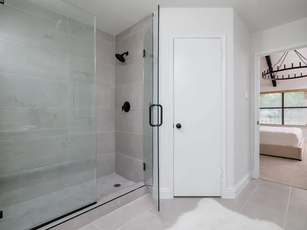 a bathroom with a shower