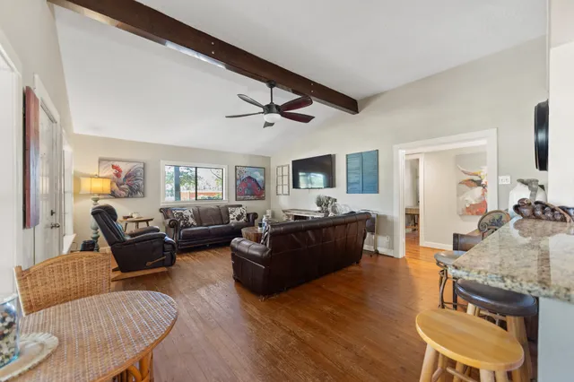 a living room with furniture