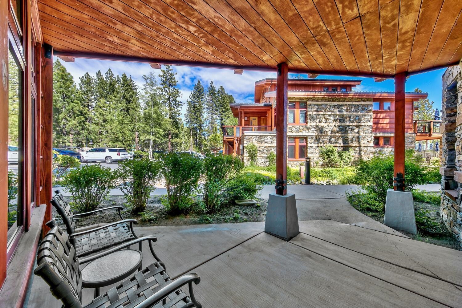 6750 North Lake Boulevard, Unit 13F Tahoe Vista, CA 96148 - Photo 18 of 20 a garden view with a seating space