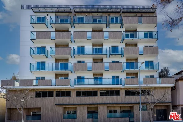 a view of a large building with a large windows