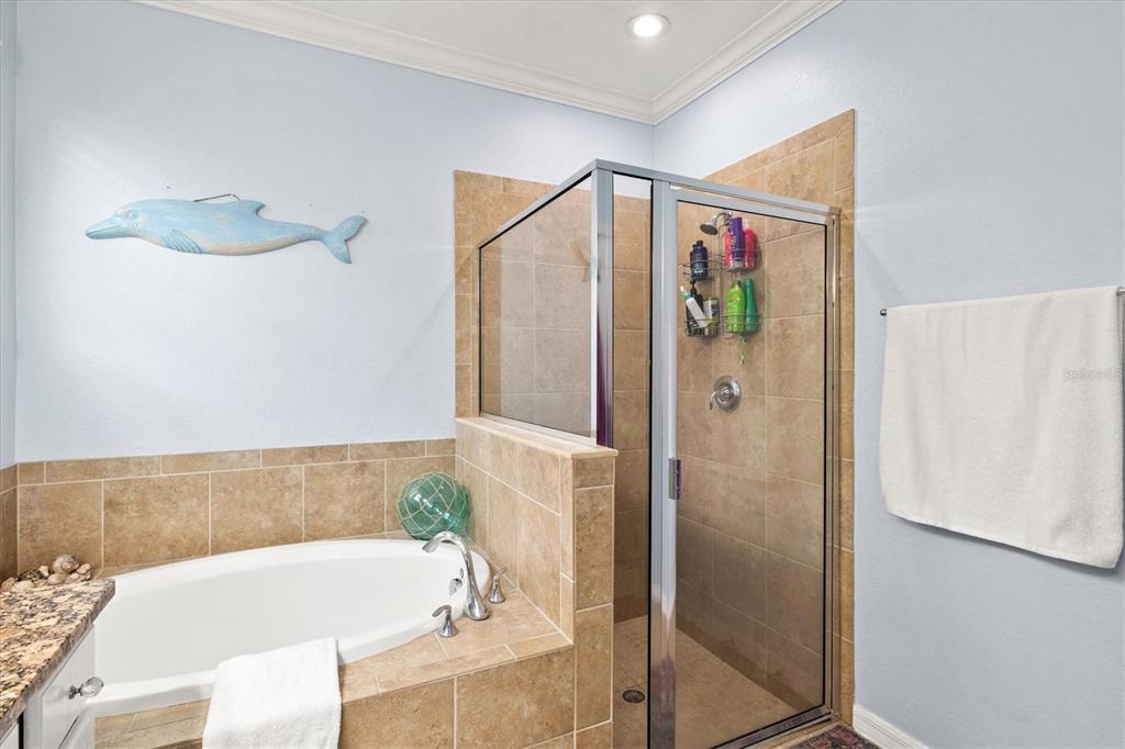 12675 Richezza Drive Venice, FL 34293 - Photo 19 of 60 a bathroom with a bathtub and a shower