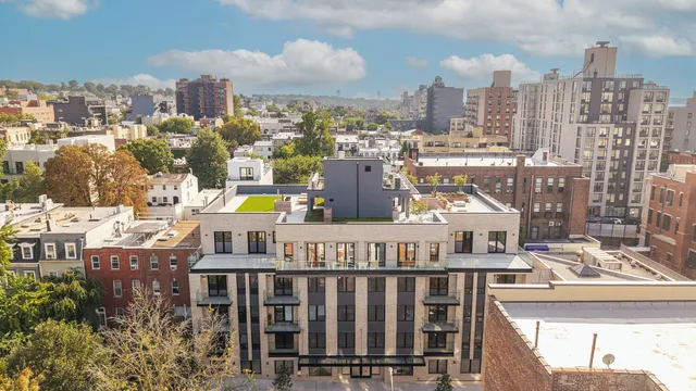 a view of a city with tall buildings