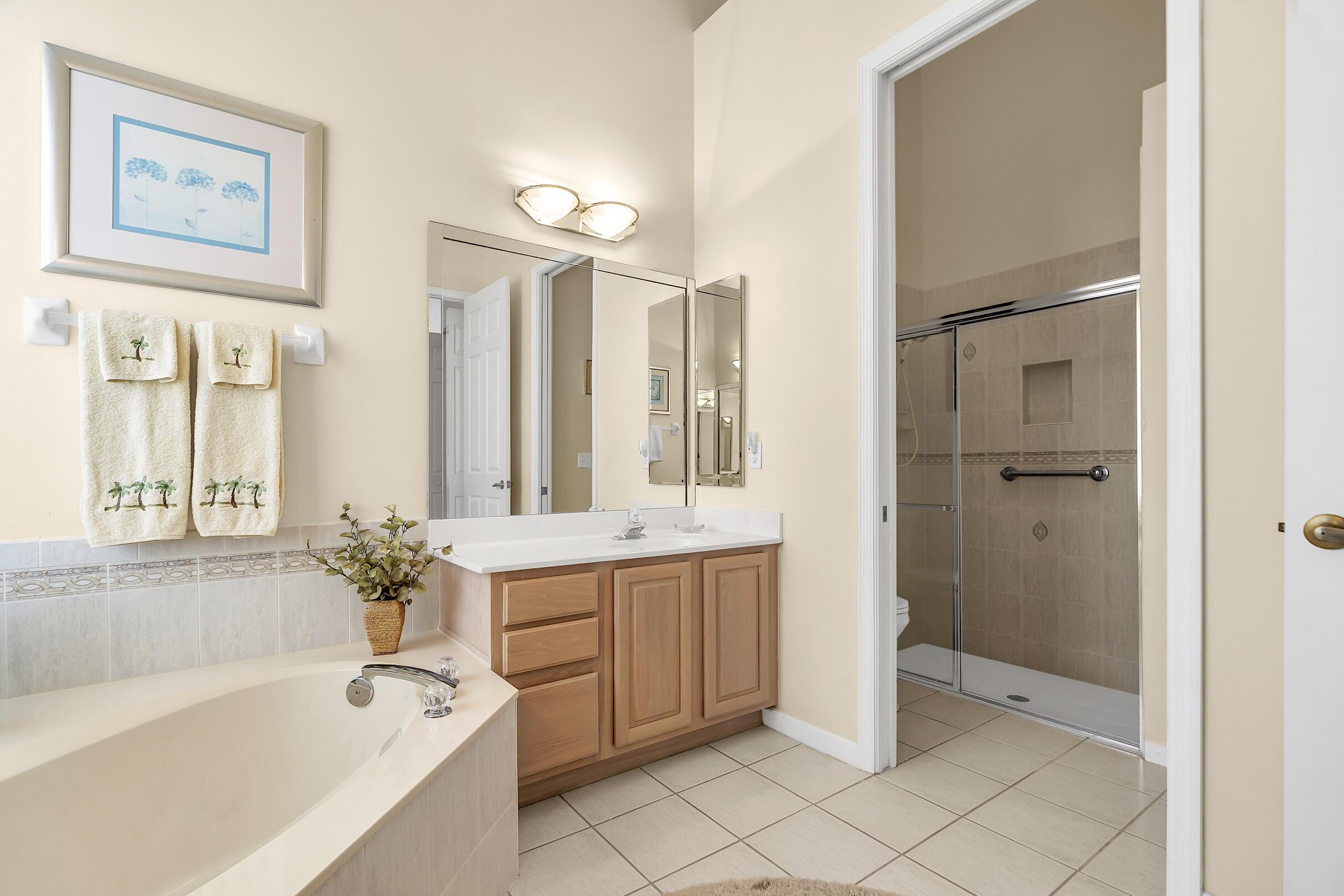 7507 Eagle Point Drive Delray Beach, FL 33446 - Photo 29 of 49 a bathroom with a tub sink and mirror