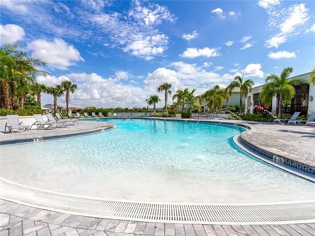 a view of a swimming pool and outdoor space
