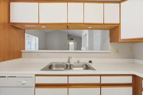 an empty room with a window