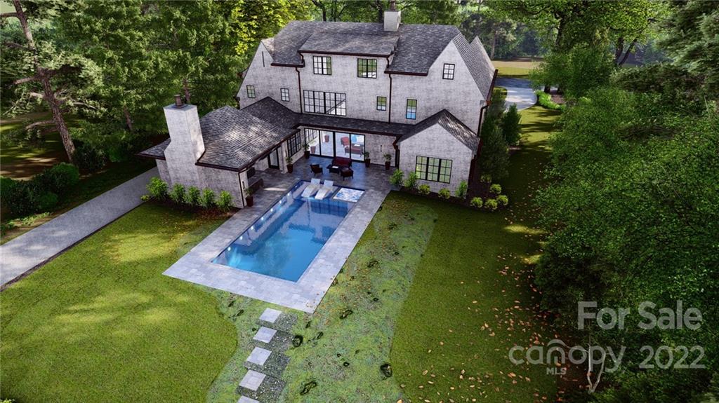 2027 Ferncliff Road Charlotte, NC 28211 - Photo 3 of 46 a aerial view of a house with swimming pool garden and patio