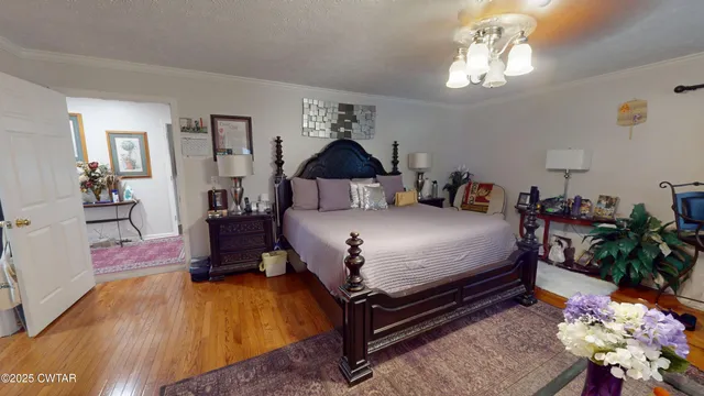 a bathroom with a granite countertop sink a mirror and shower curtain