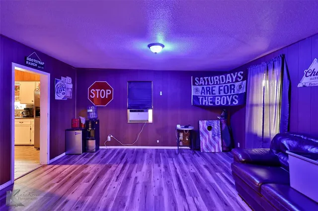 a big room with wooden floor