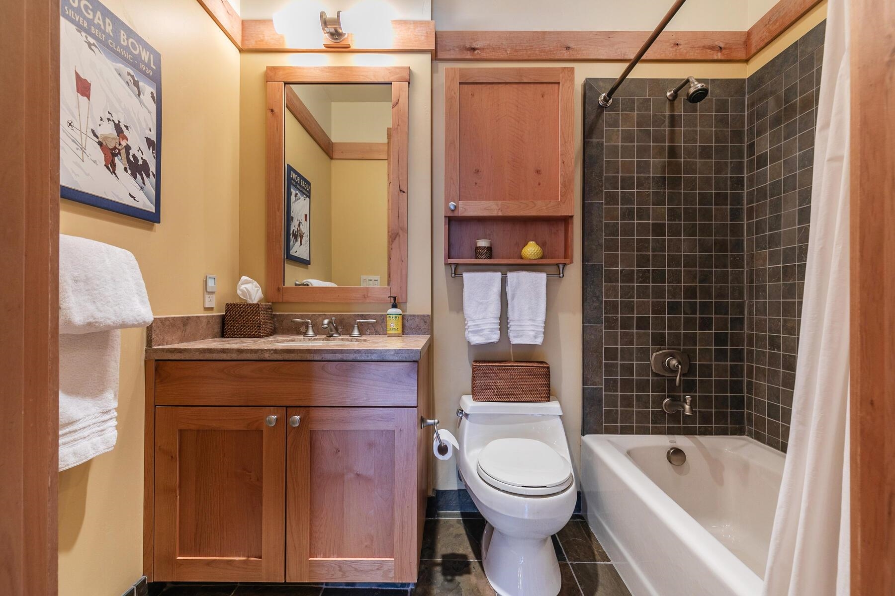600 Sugar Bowl Road, Unit 211 Truckee, CA 96161 - Photo 12 of 21 a bathroom with a sink a toilet and shower