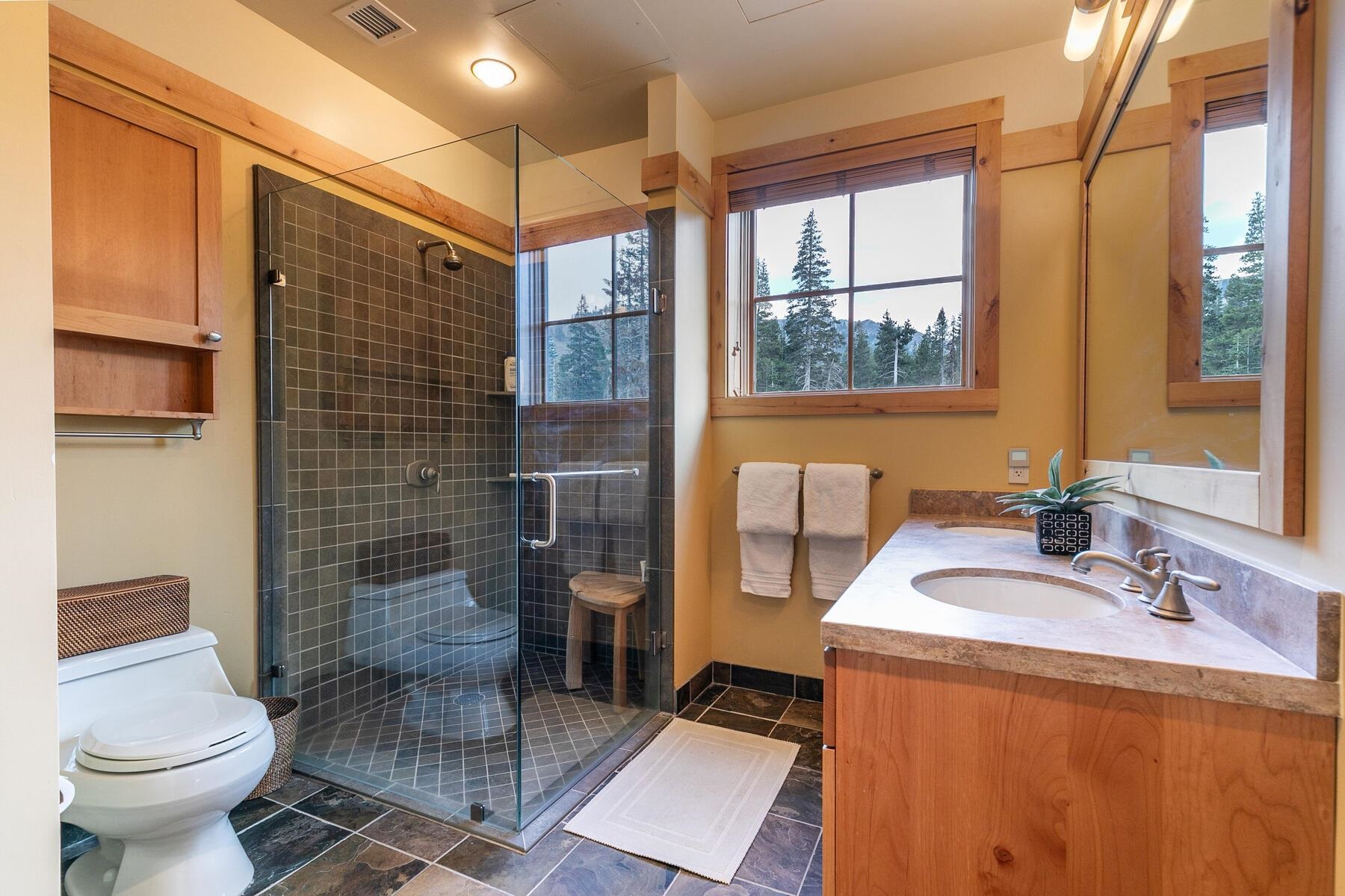 600 Sugar Bowl Road, Unit 211 Truckee, CA 96161 - Photo 7 of 21 a bathroom with a sink toilet and shower