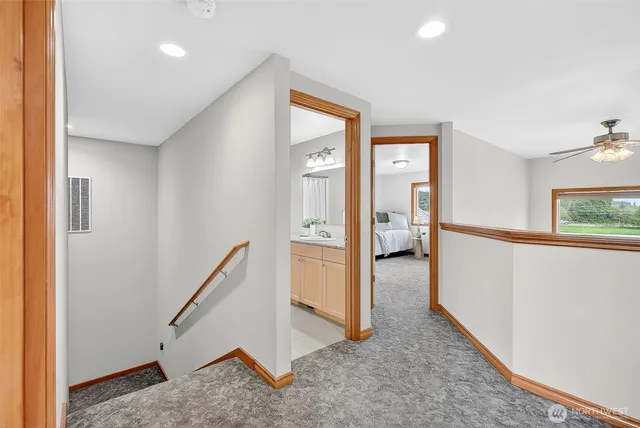 a view of a lake from a yard